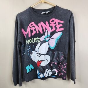 Zara Kids Minnie Mouse Long Sleeve Tee - Black and Pink